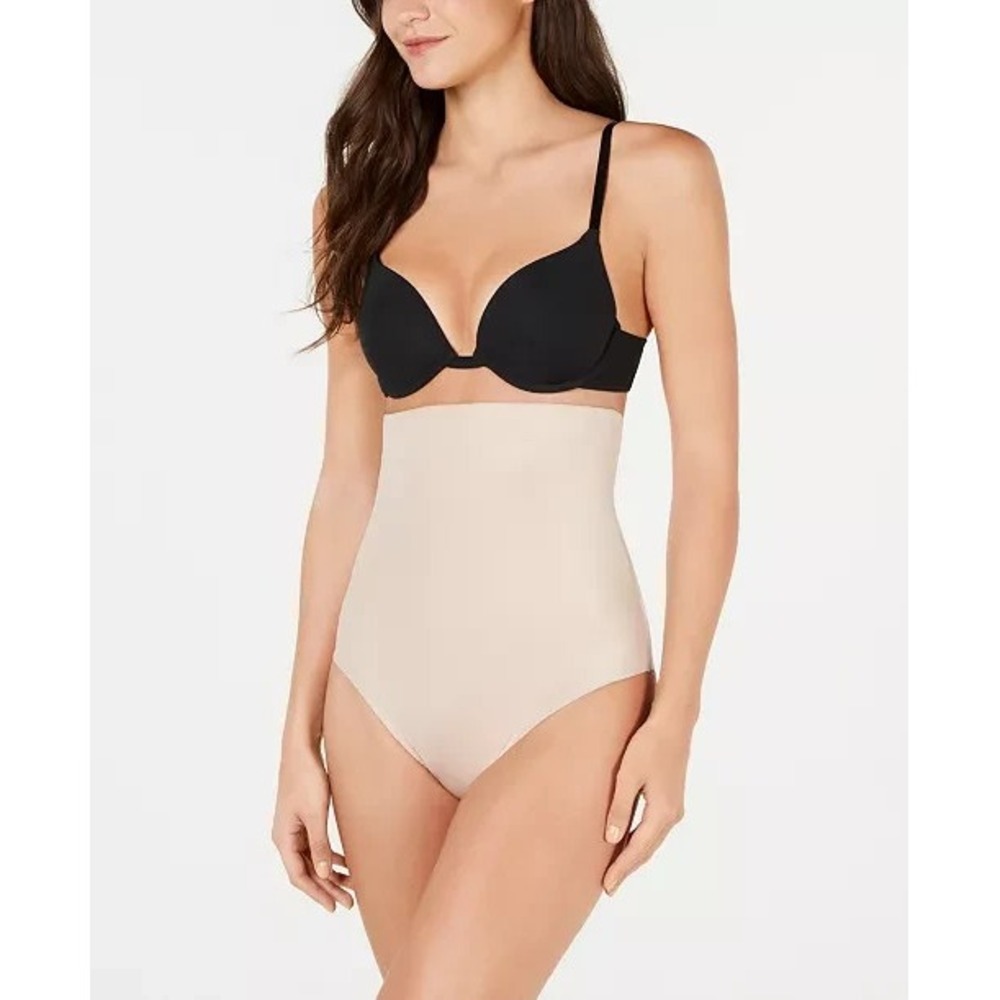 Spanx High Waist Shaping Thong Womens Medium Champagne Beige Stretch 10196R